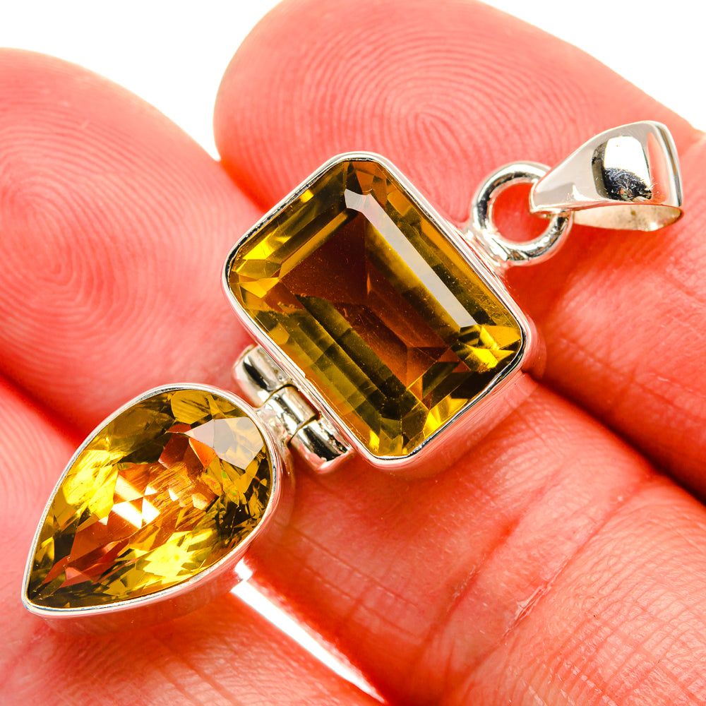 Faceted Citrine Pendant 1 3/4" (925 Sterling Silver) PD38175