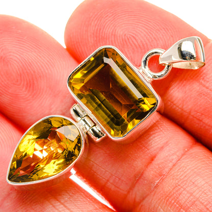 Faceted Citrine Pendant 1 3/4" (925 Sterling Silver) PD38175