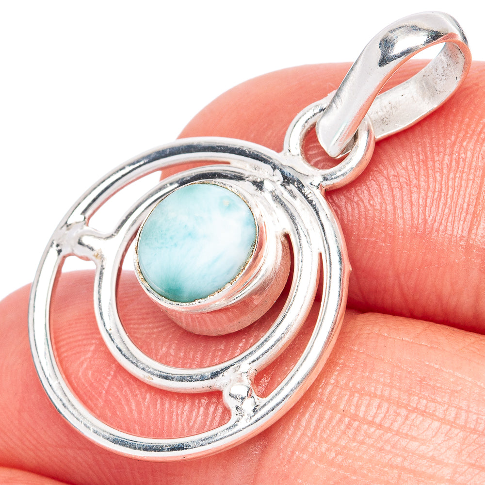 Larimar Dainty Pendants 1 1/4" (925 Sterling Silver) P42245