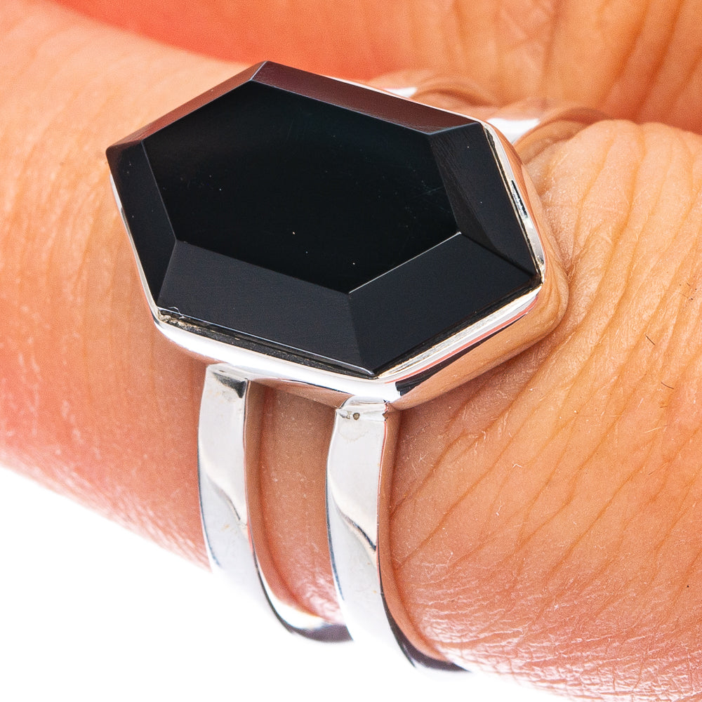 Premium  Black Onyx Ring Size 7 (925 Sterling Silver) RING7679