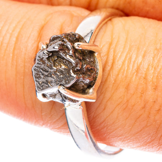Rare Campo del Cielo Meteorite Ring Size 10 (925 Sterling Silver) R6834