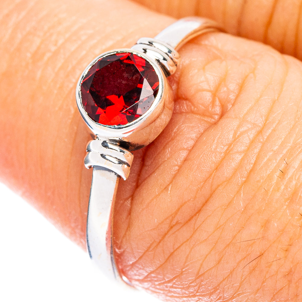 Garnet Dainty Ring Size 8.75 (925 Sterling Silver) R146875
