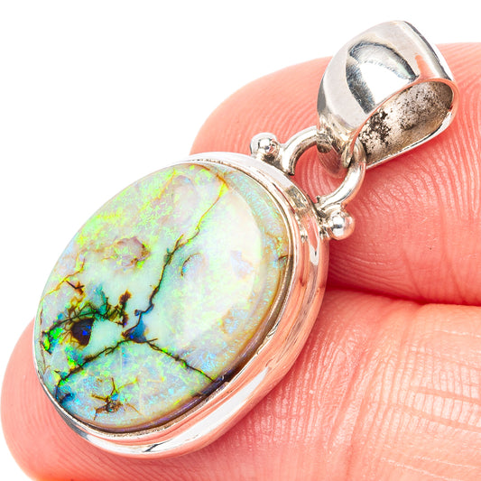 Rare Sterling Opal Pendant 1 1/4" (925 Sterling Silver) P42957