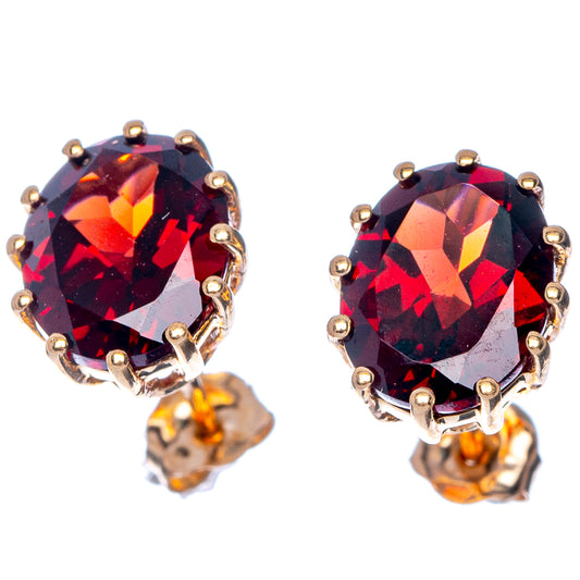 10k Gold Garnet Earrings 3/8" (925 Sterling Silver) E433166