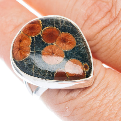 Premium Peanut Obsidian Ring Size 7.5 (.925 Sterling Silver)