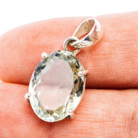 Faceted Prasiolite Pendant 1 1/8" (.925 Sterling Silver)