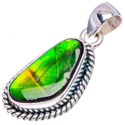 Premium Canadian Ammolite Pendant 1 1/4" (.925 Sterling Silver)