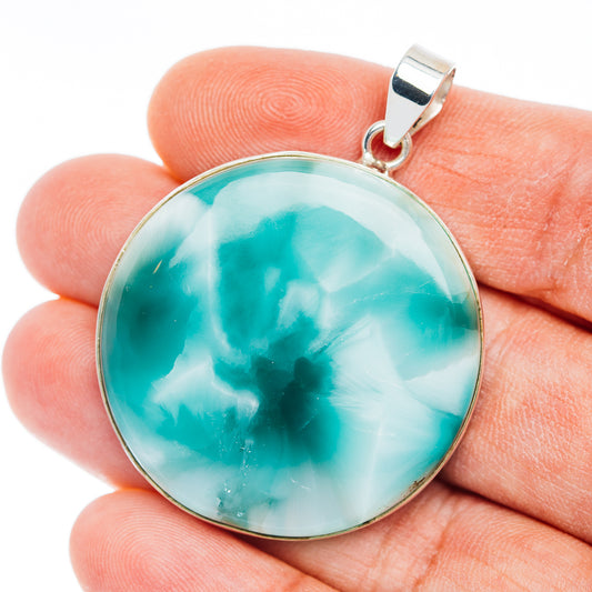 Premium Hemimorphite Pendant 1 7/8" (.925 Sterling Silver)