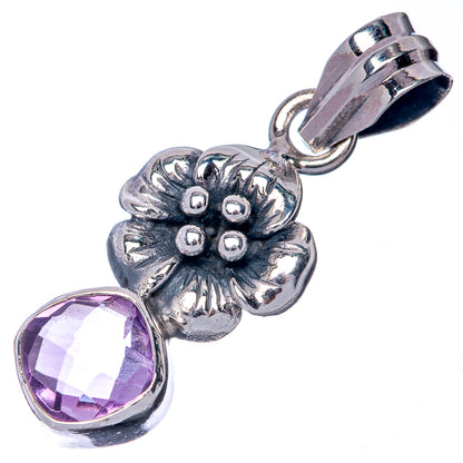 Faceted Amethyst Dainty Pendant 1 1/4" (925 Sterling Silver) P39883