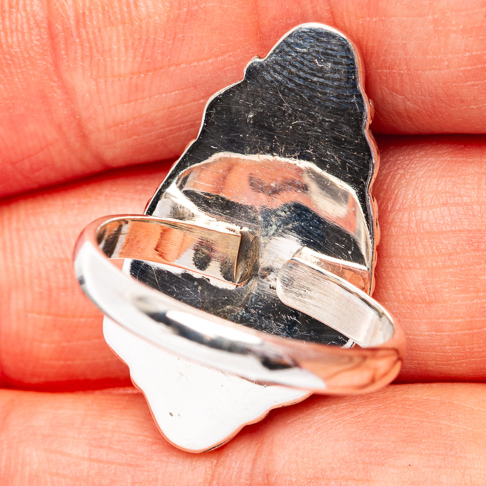 Southwestern Style Mosaic Opal Ring Size 9 Adjustable (.925 Sterling Silver)