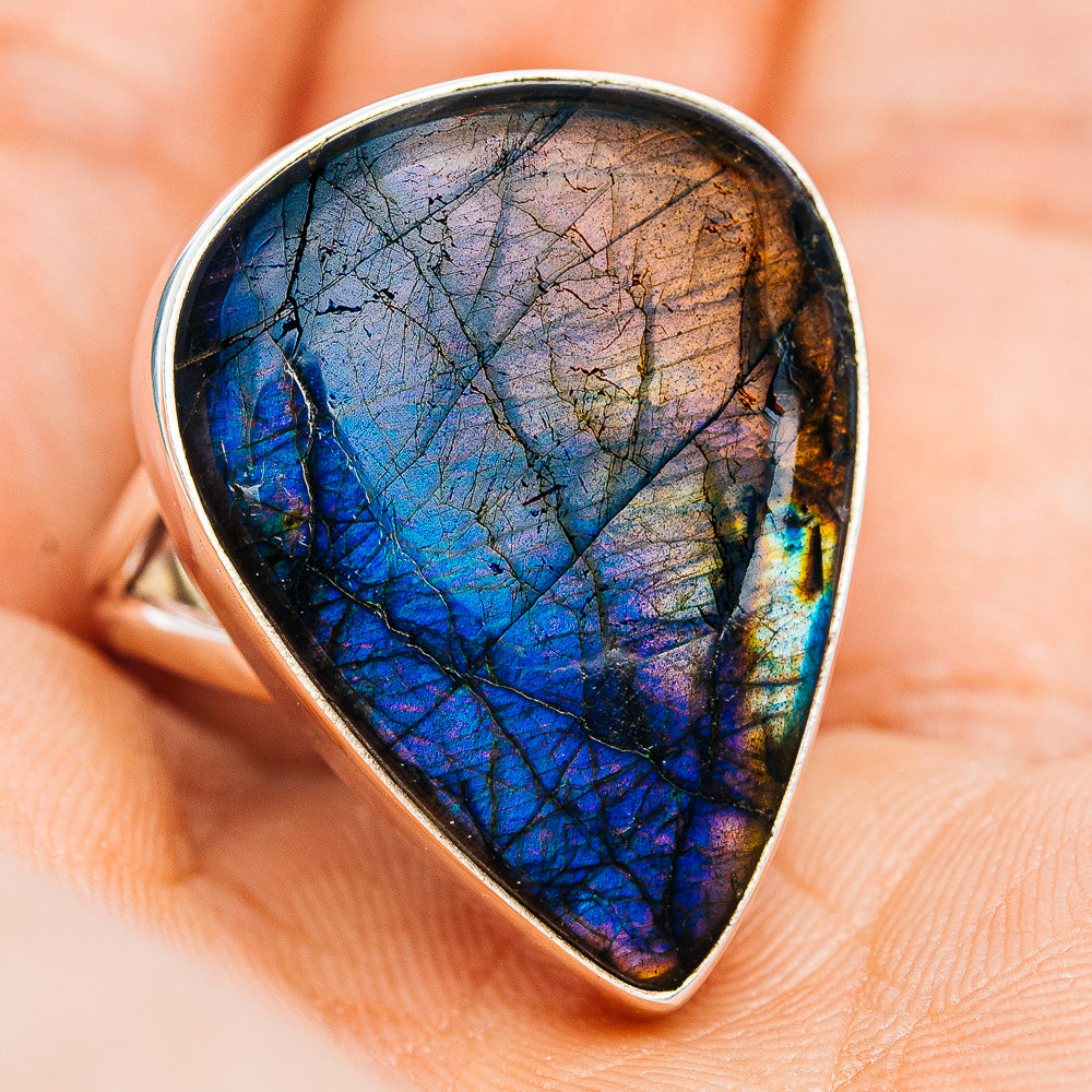 Premium Labradorite Ring Size 9 (.925 Sterling Silver)