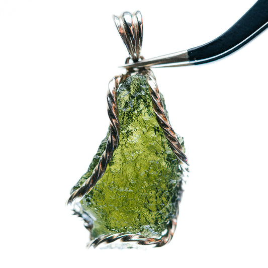 Premium AAA Czech Moldavite Pendant 1 1/2" (.925 Sterling Silver)