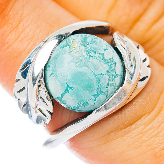 Premium Turquoise Leaf Ring Size 7 (.925 Sterling Silver)