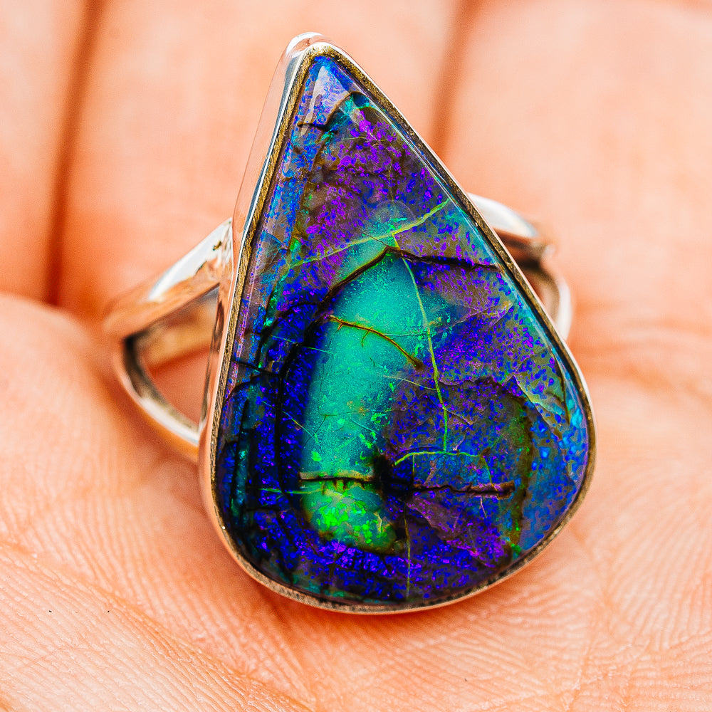 Premium Sterling Opal Ring Size 7.75 (.925 Sterling Silver)