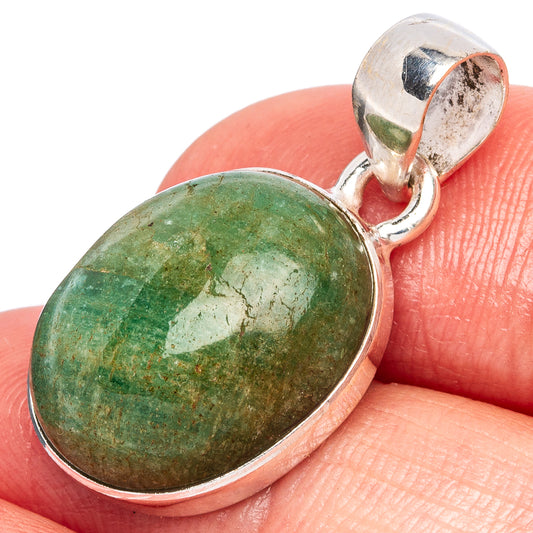 Natural Colombian Emerald Pendant 1 1/8" (925 Sterling Silver) P43366