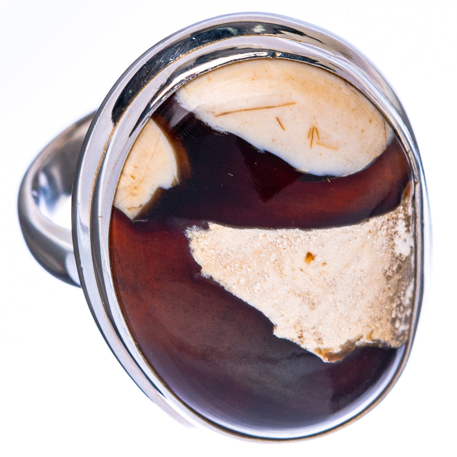 •PEANUT WOOD JASPER - OVAL• silver ring (size 6)