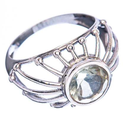 Value Faceted Green Amethyst Ring Size 7.75 (925 Sterling Silver) R3214