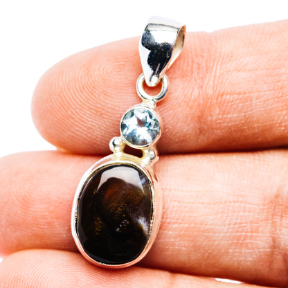 Mexican Fire Agate Pendant 1 3/8" (.925 Sterling Silver)