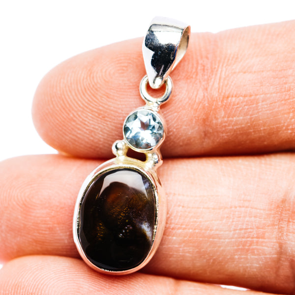 Mexican Fire Agate Pendant 1 3/8" (.925 Sterling Silver)