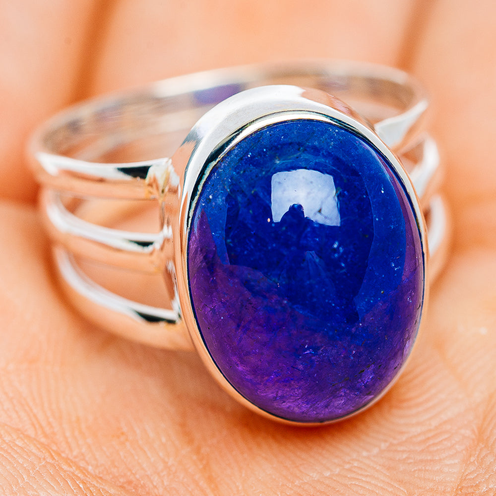 Premium Large Tanzanite Ring Size 8.75 (.925 Sterling Silver)