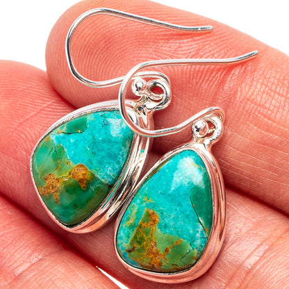 Mohave Turquoise Earrings 1 1/4" (.925 Sterling Silver)