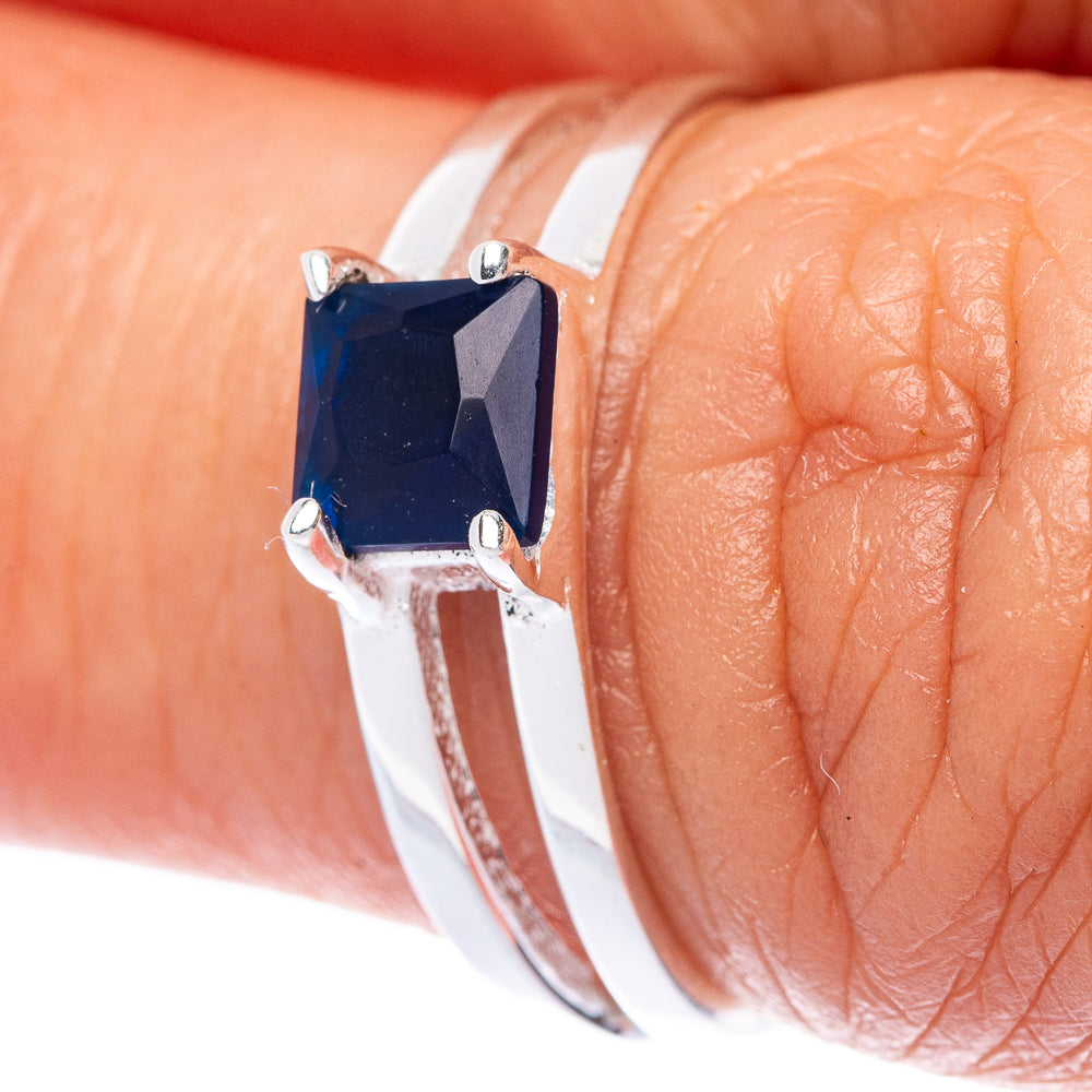 Sapphire Agate Dainty Ring Size 8 (925 Sterling Silver) R145904