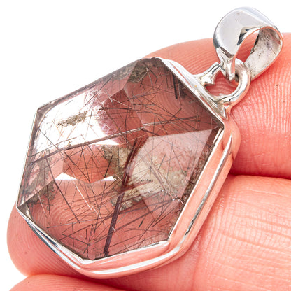 Rutilated Quartz Pendant 1 3/8" (925 Sterling Silver) P41433