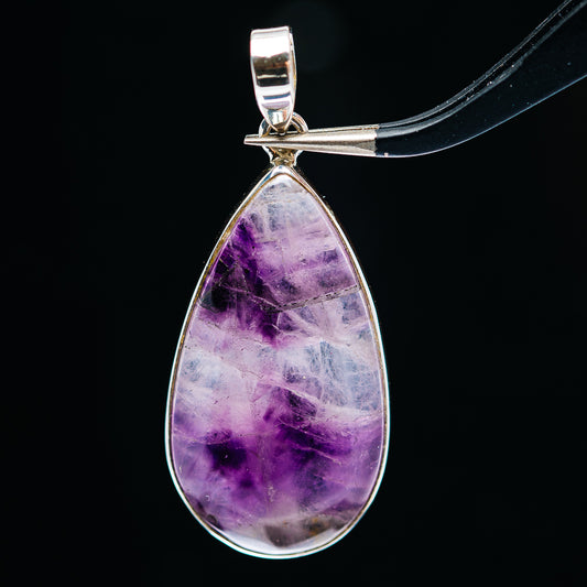 Premium Chevron Amethyst Pendant 1 3/4" (.925 Sterling Silver)