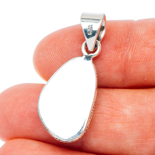 Exclusive Southwestern Style Kingman Turquoise Pendant 1 1/4" (.925 Sterling Silver)