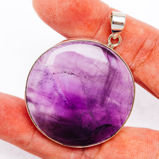 Premium African Amethyst Pendant 1 7/8" (.925 Sterling Silver)