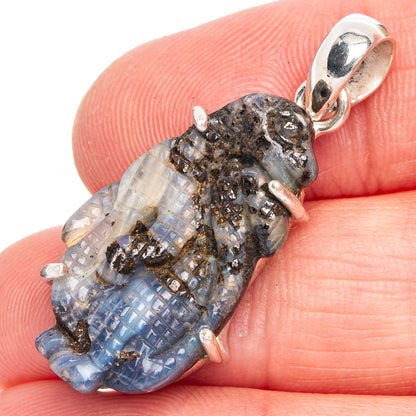 Rare Boulder Opal Dinosaur Pendant 1 3/8" (925 Sterling Silver) P40332