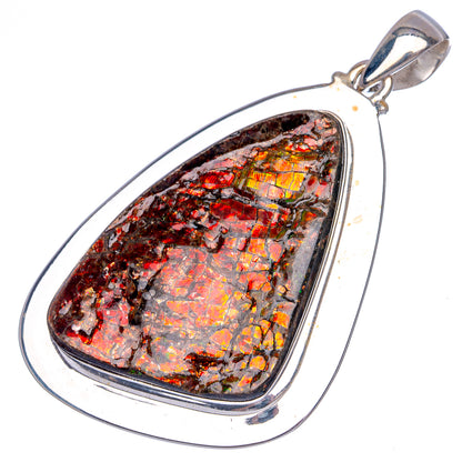 Huge Ammolite 2 5/8" Pendant (925 Sterling Silver) P40009