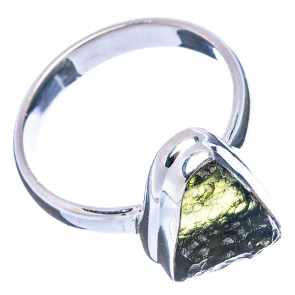 Rare Raw Moldavite Ring Size 6 (.925 Sterling Silver)
