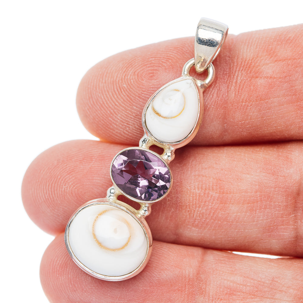 Shiva Eye, Amethyst Pendant 1 1/2" (.925 Sterling Silver)