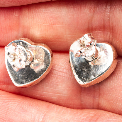 Mohave Turquoise Heart Earrings 1/2" (.925 Sterling Silver)
