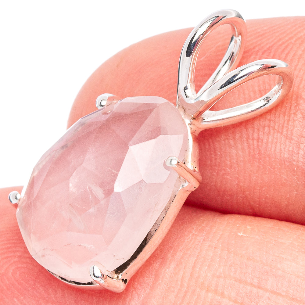 Value Rose Quartz Pendant 7/8" (925 Sterling Silver) P44429