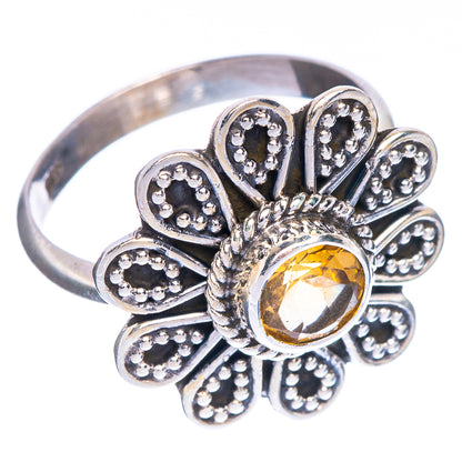 Faceted Citrine Dainty Ring Size 6.5 (925 Sterling Silver) R147062