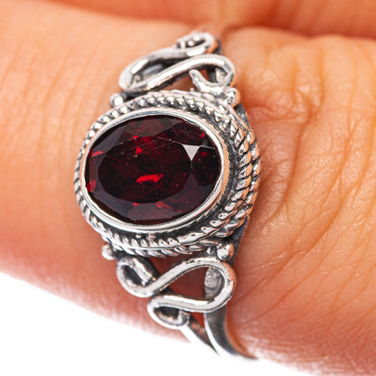 Garnet Dainty Ring Size 7.5 (925 Sterling Silver) R145267