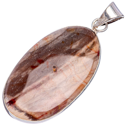 Imperial Jasper Pendant 1 7/8" (Silver Plated)