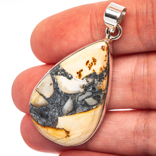 Maligano Jasper Pendant 1 7/8" (.925 Sterling Silver)