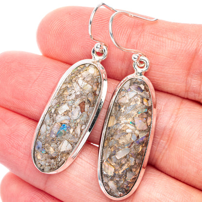 Brecciated Ethiopian Opal Earrings 1 3/4" (925 Sterling Silver) E433081