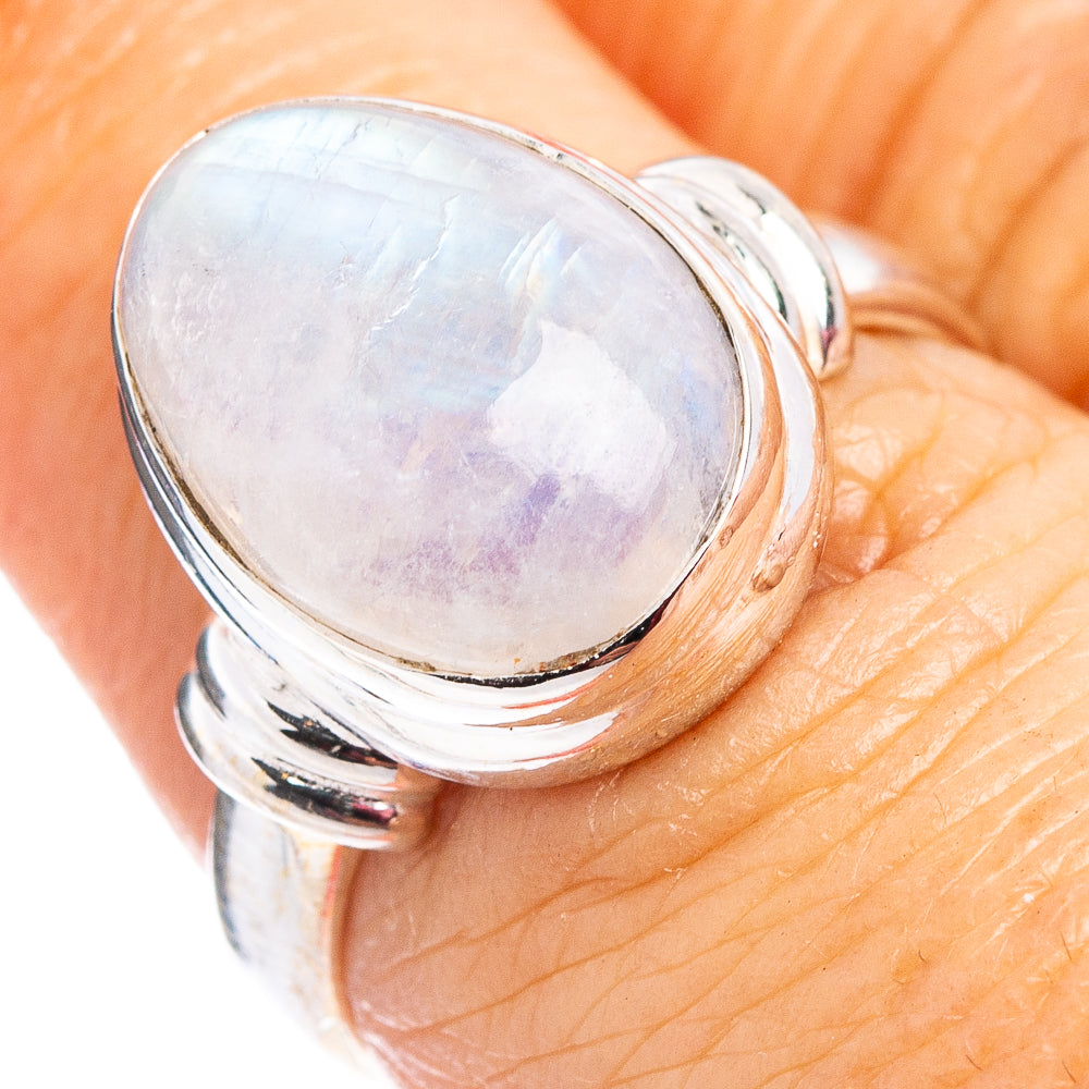 Rainbow Moonstone Ring Size 6.75 (.925 Sterling Silver)