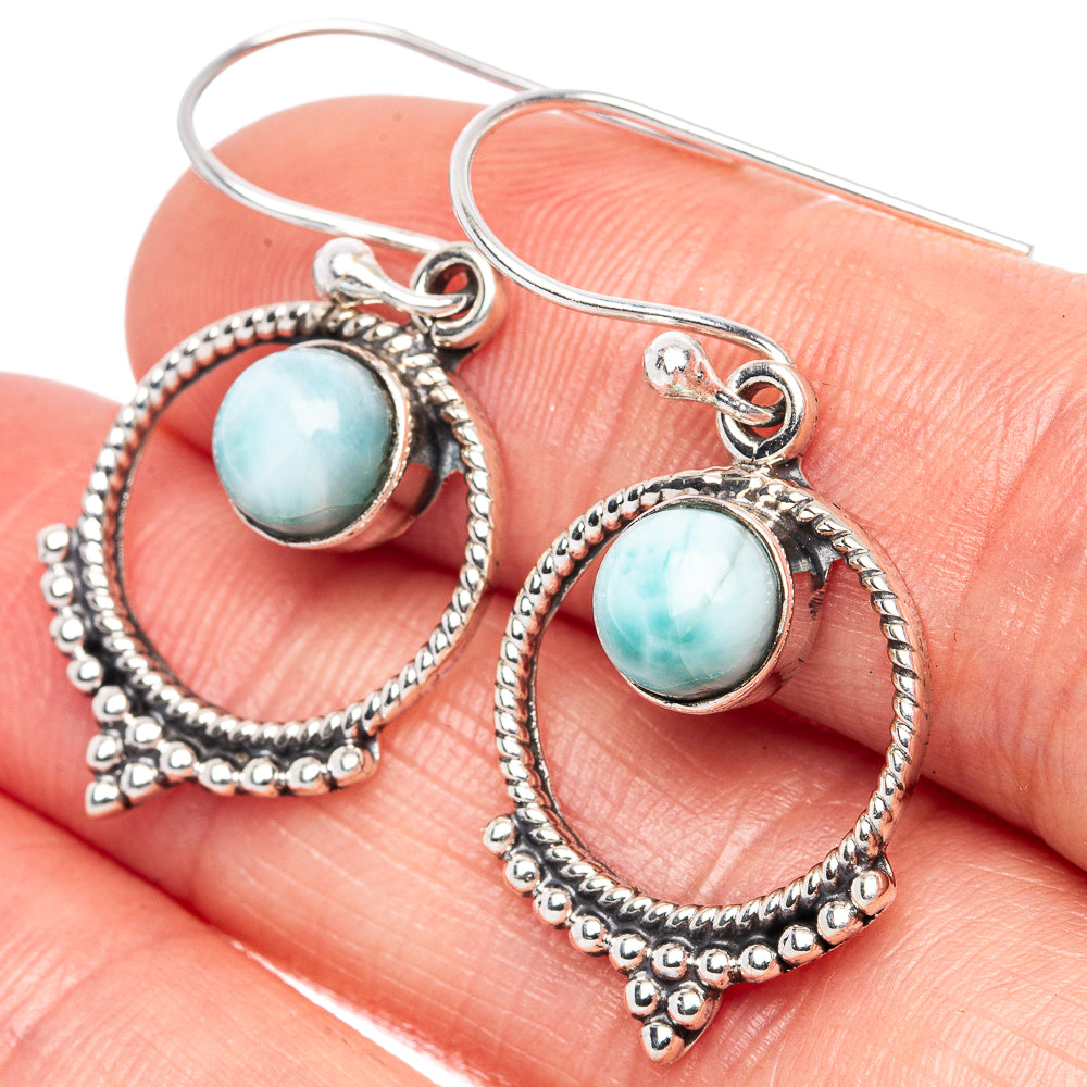 Larimar Dainty Earrings 1 3/8" (925 Sterling Silver) E1324