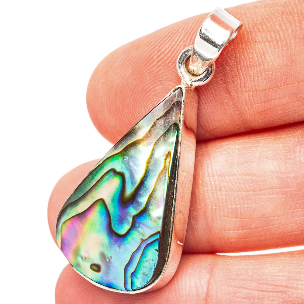 Abalone Shell Pendant 1 5/8" (.925 Sterling Silver)