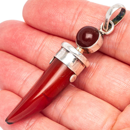 Red Onyx 2 1/2" Pendant (925 Sterling Silver) P40004