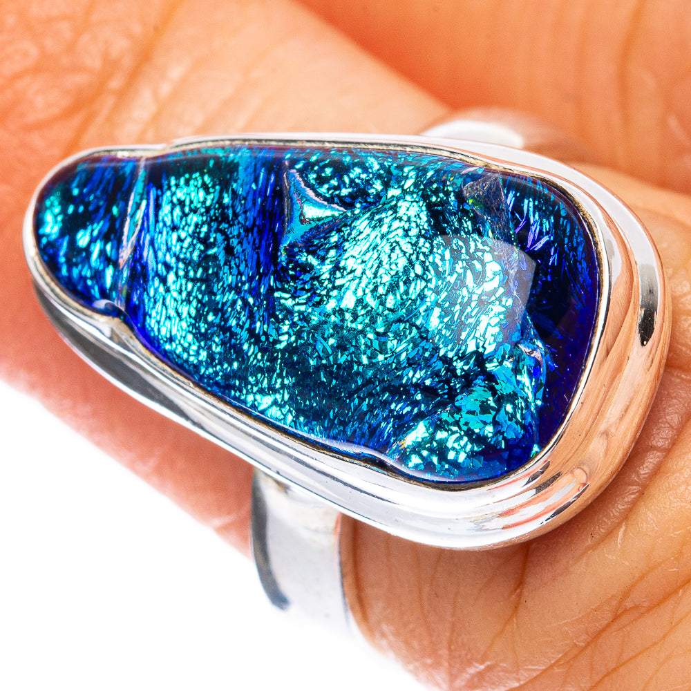 Dichroic Glass Ring Size 6.25 (925 Sterling Silver) R1964