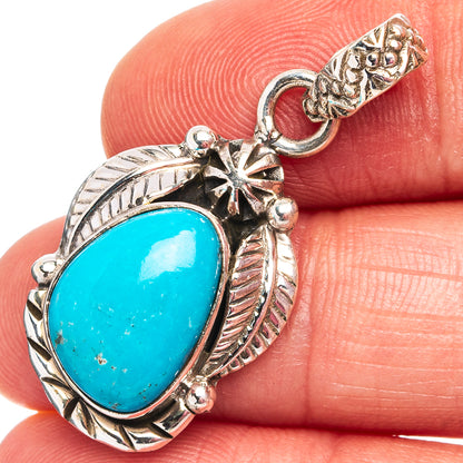 Rare Sleeping Beauty Turquoise Pendant 1 3/8" (.925 Sterling Silver)