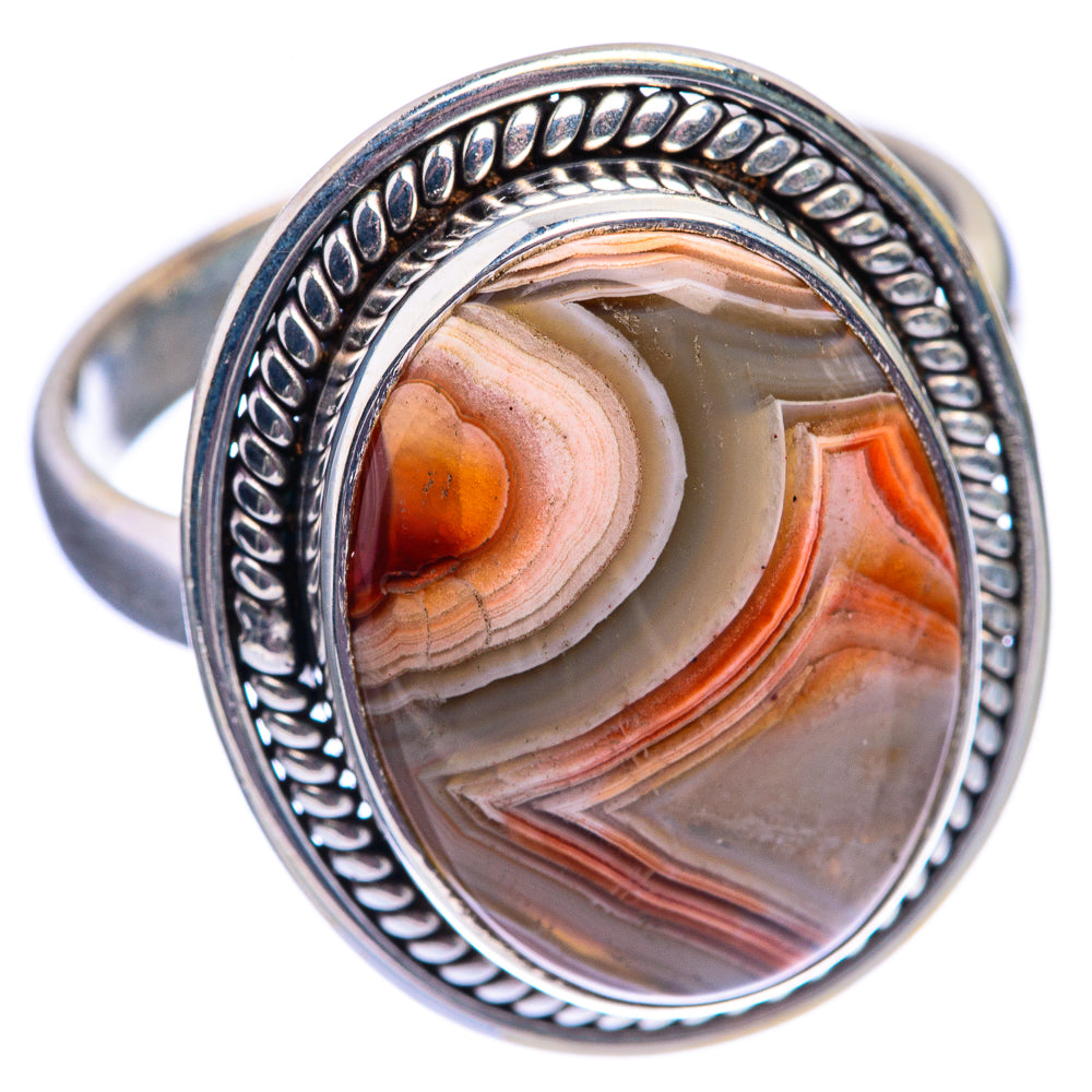 Crazy Lace Agate Ring Size 9.5 (925 Sterling Silver) R142154