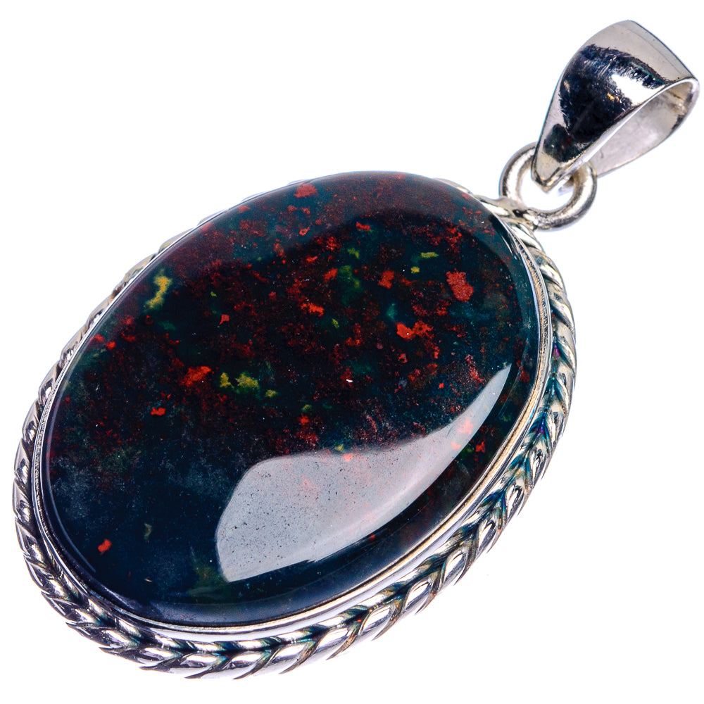 Bloodstone Pendant 1 5/8" (925 Sterling Silver) P39724