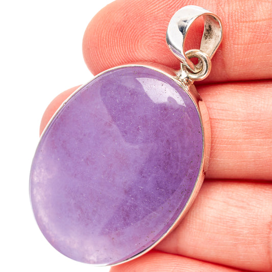 Purple aventurine round cabochon pendant with .925 sterling silver bail
